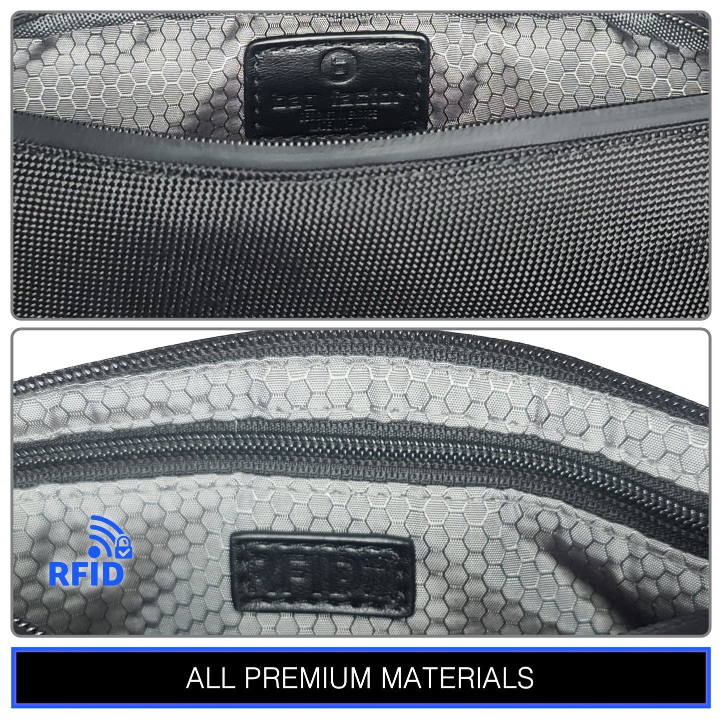 ALL PREMIUM MATERIALS CROSSBODY SLING BAG EDC WITH RFID BLOCKING POCKET