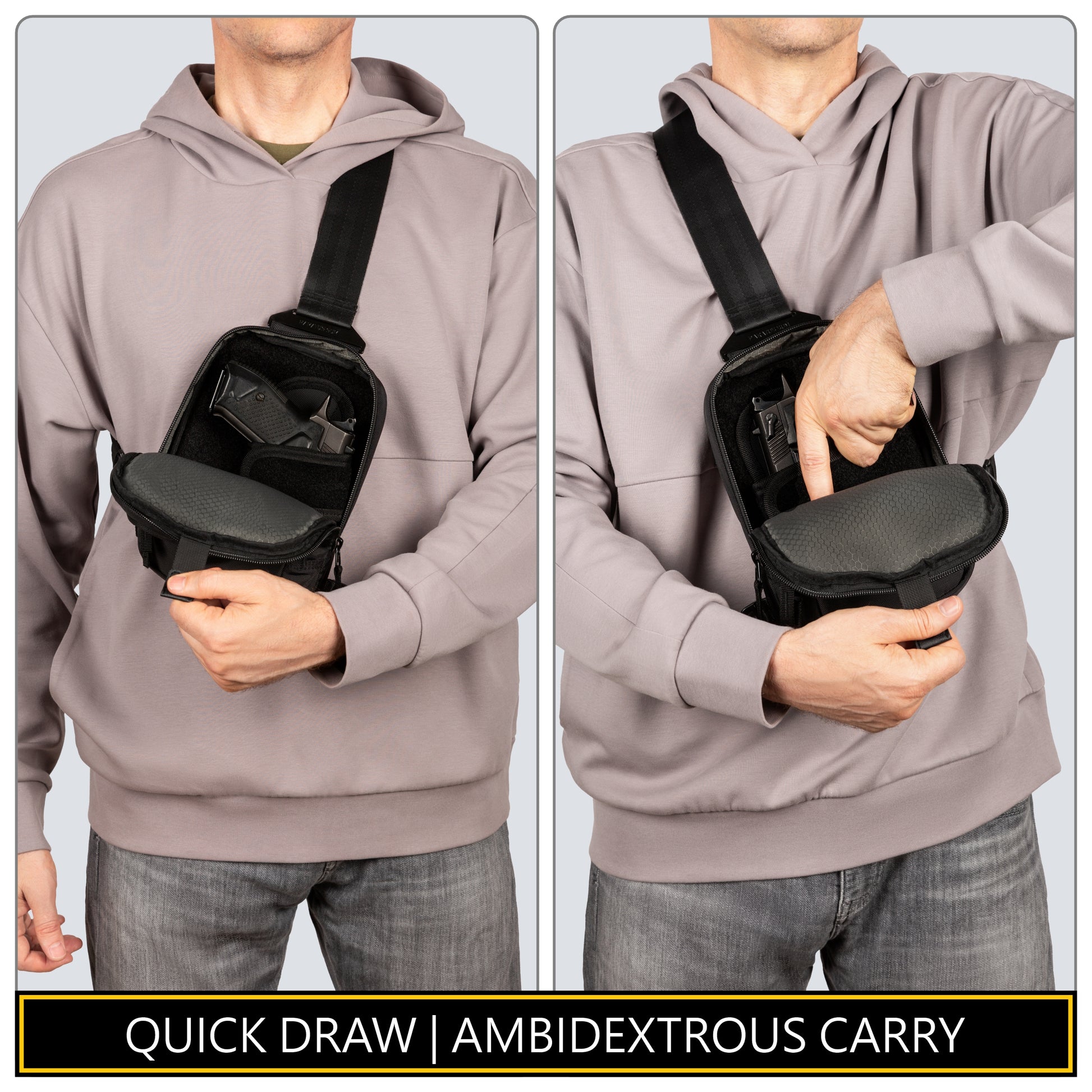 Quick Draw Concealed  Carry Sling Bag CCW Crossbody EDC for Handgun