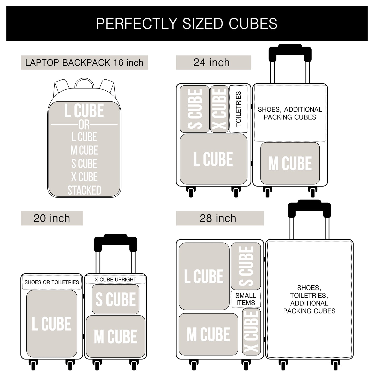 Compression Travel Packing Cubes Ultralight Waterproof for Suitcases