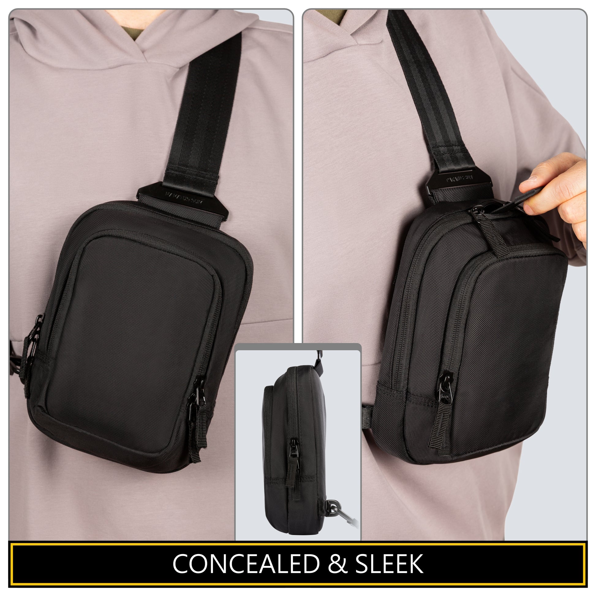 Tactical Sling Bag EDC Crossbody CCW for Pistol Small Quick Access