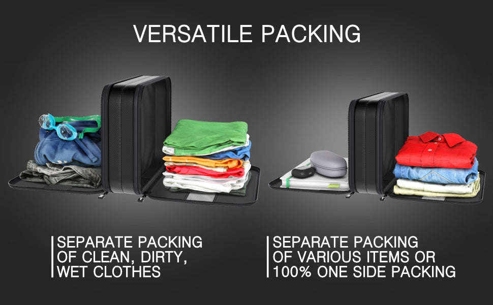 packing cubes compression clean dirty double sided