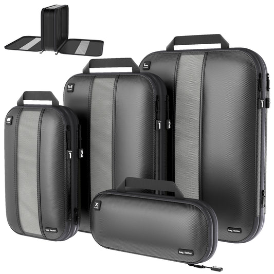 The Bag Factor Best Double-Sided Compression Packing Cubes with Compartments for Clean and Dirty Clothes