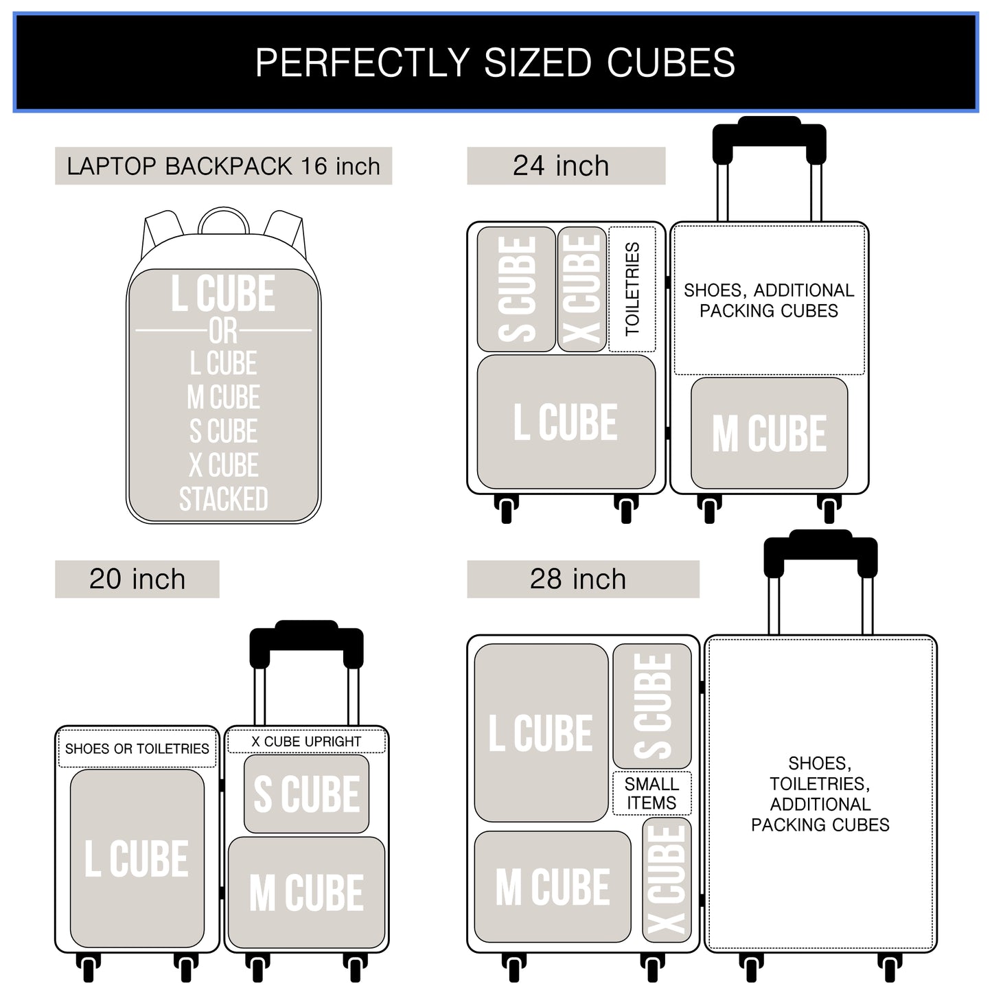 Compression Packing Cubes Ultralight Waterpoof Packing Organizer