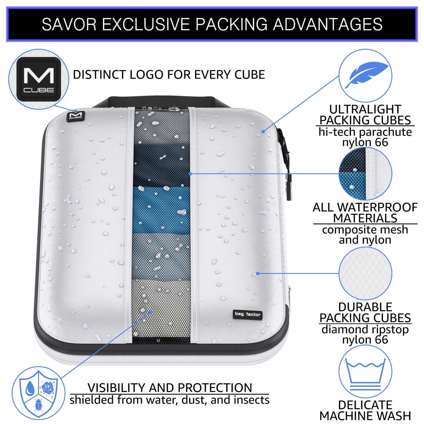 Compression Packing Cubes for Travel Lightweight Waterproof