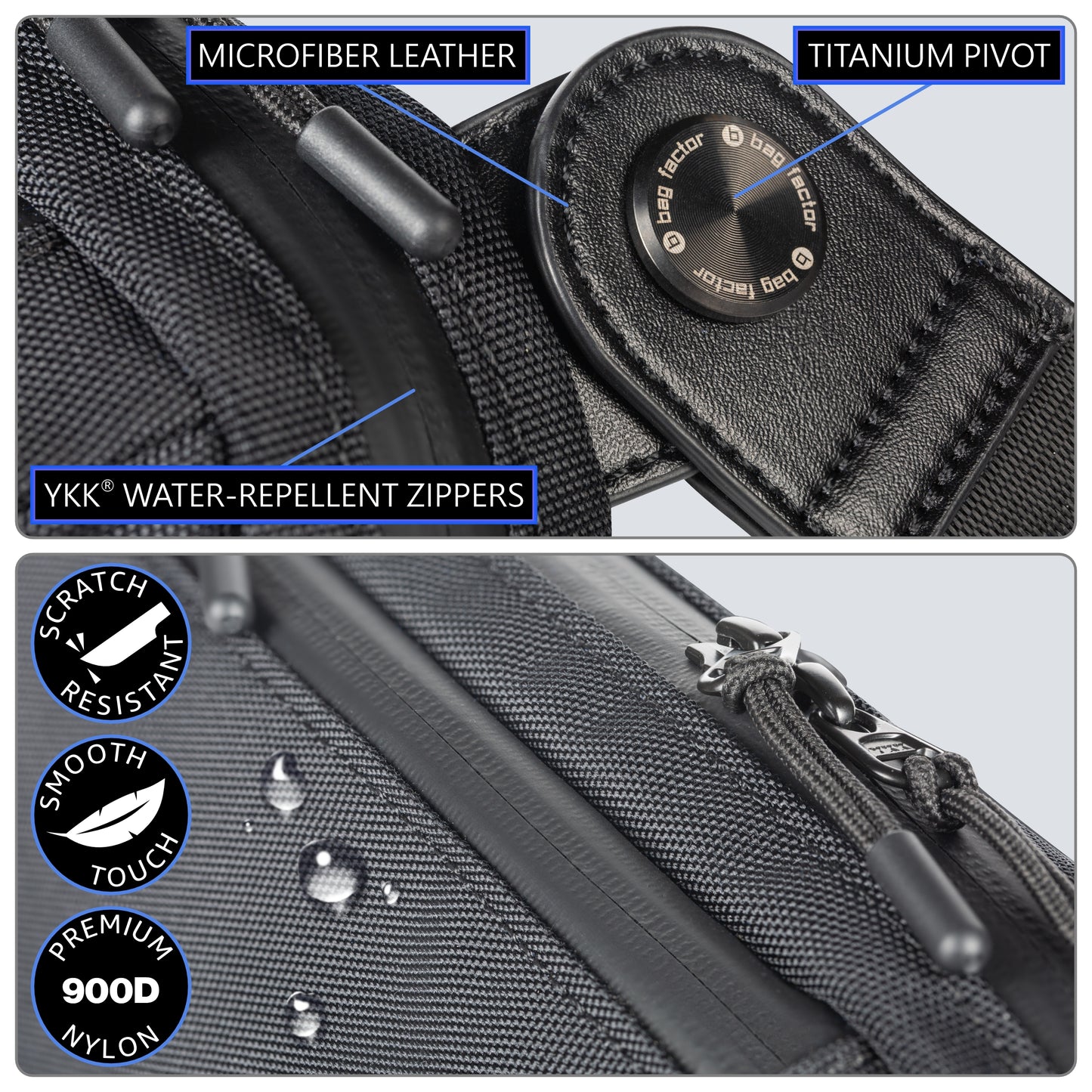 Designer Small Urban City Professional 1L Sling Bag Crossbody EDC Max Kremen for men and women with titanium hardware waterproof water-repellent