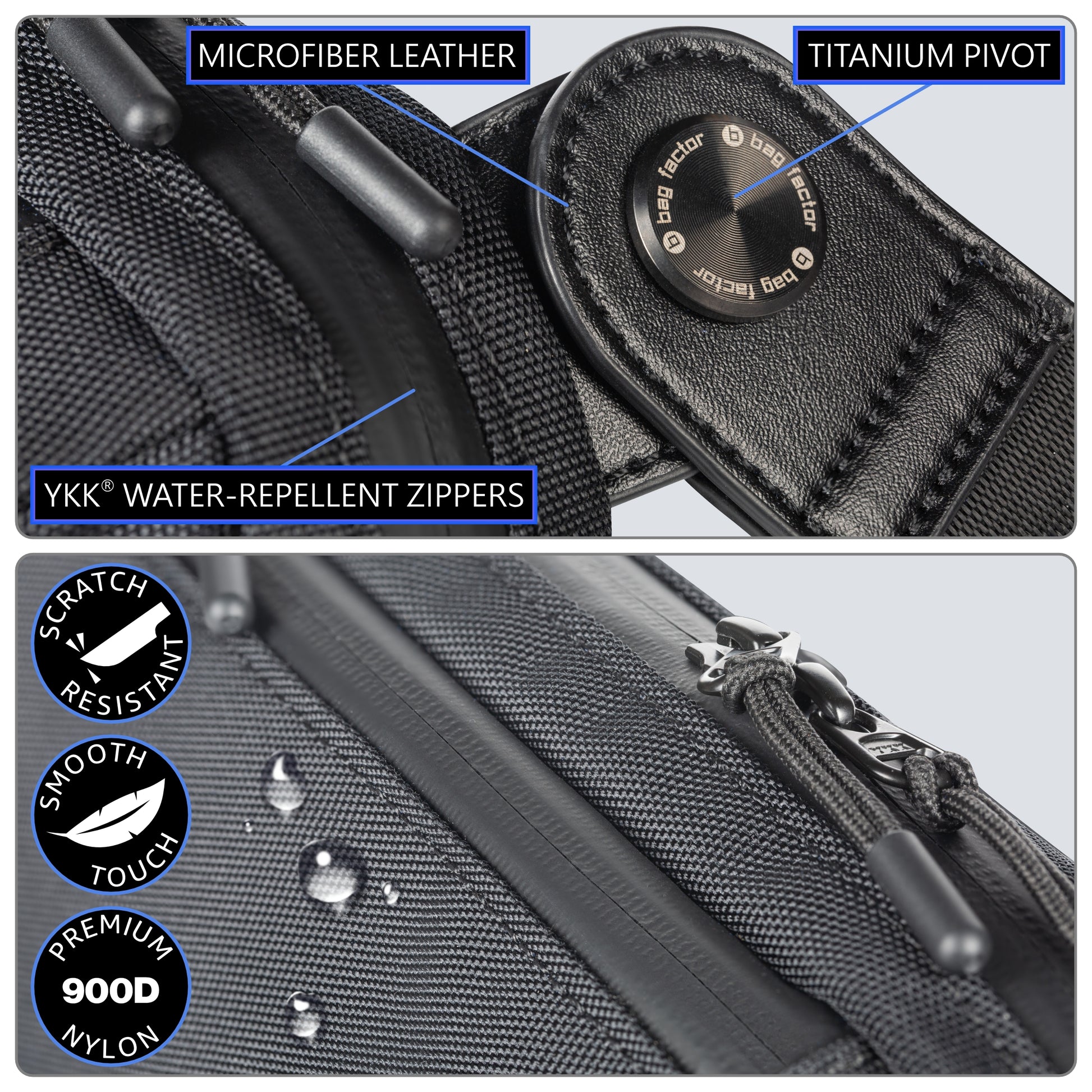 Designer Small Urban City Professional 1L Sling Bag Crossbody EDC Max Kremen for men and women with titanium hardware waterproof water-repellent