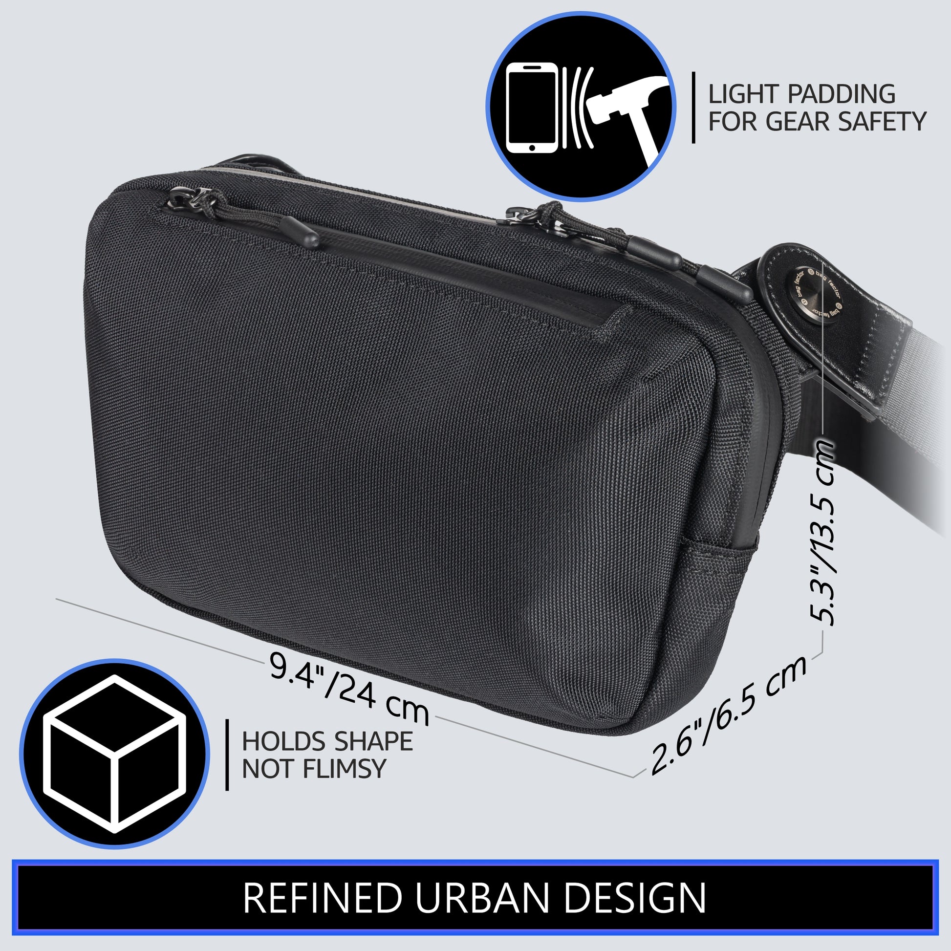 Designer Small 1L Sling Bag Crossbody EDC Urban Professional City Ready Minimalist  for men and women Max Kremen Waterproof Water-Repellent