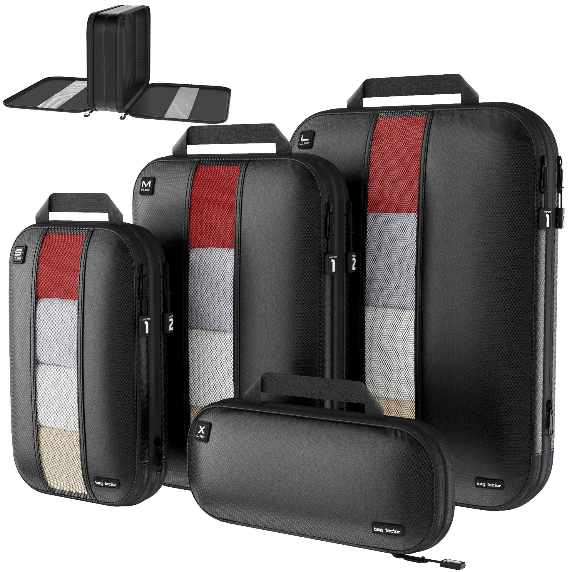 double sided compression packing cubes for travel clean dirty