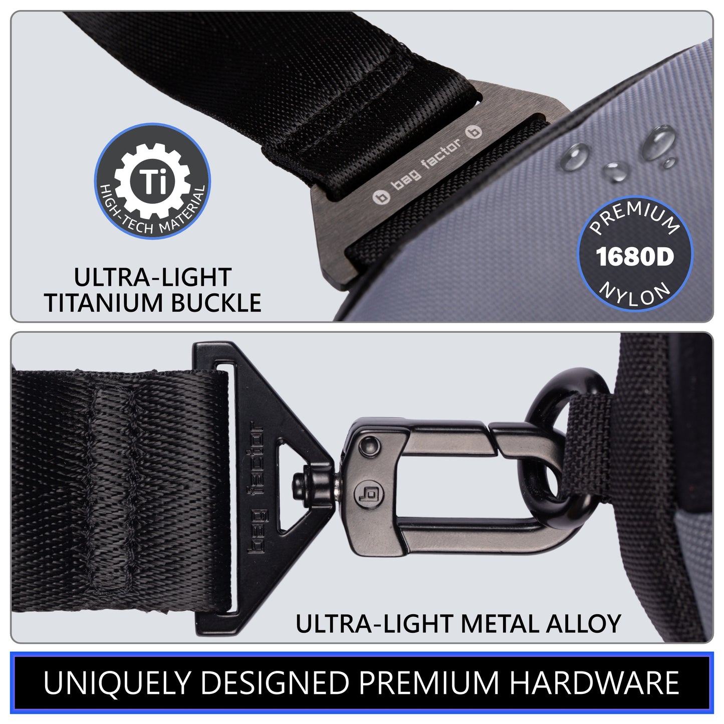 Premium Hardware with Titanium Buckle for Mini Sling Bag EDC