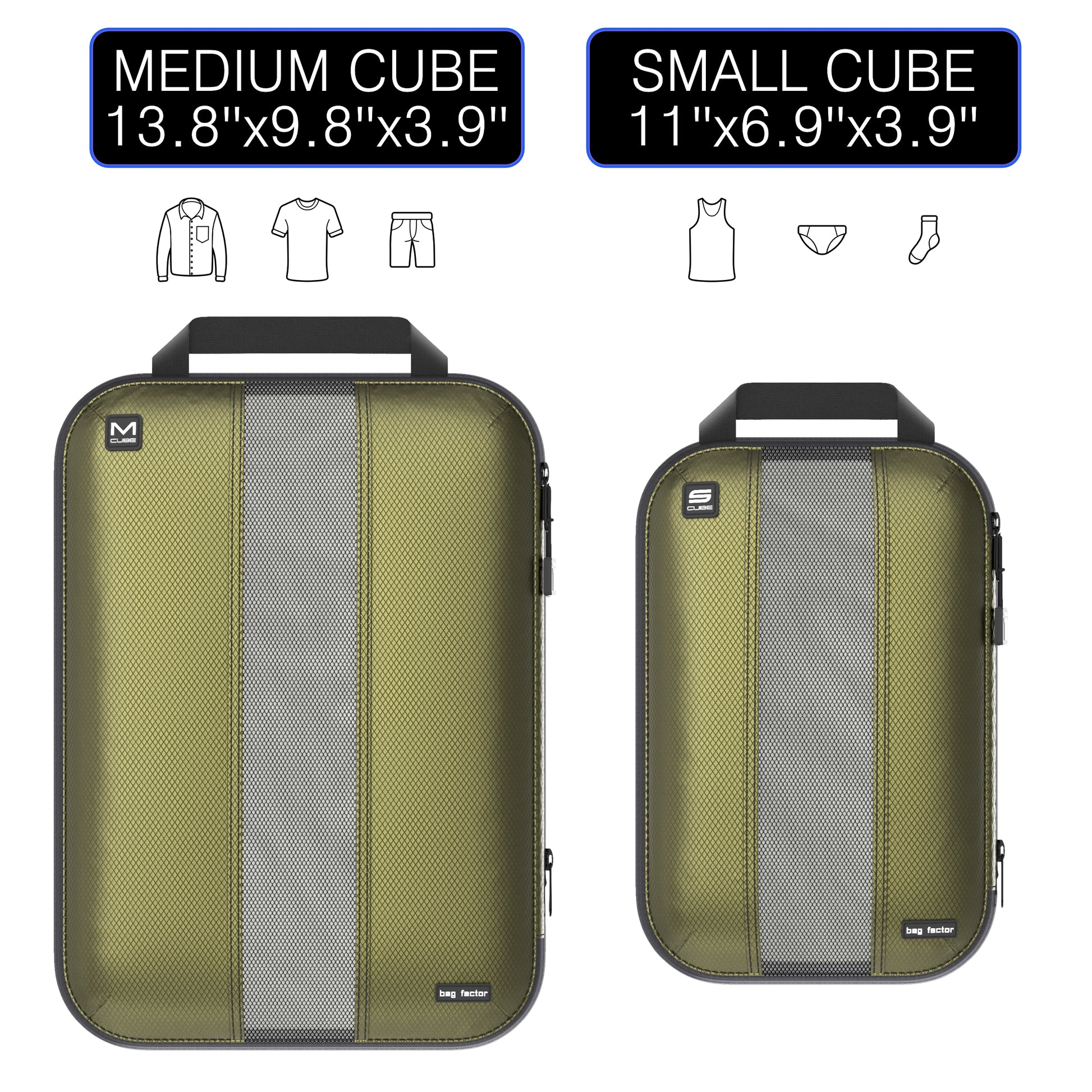 Packing cubes clean dirty double-sided 2 Set Medium Small