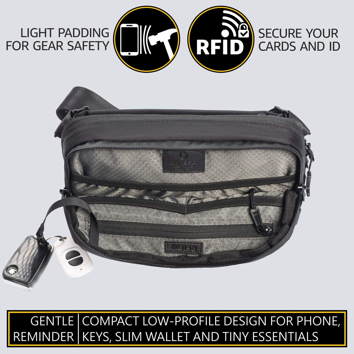 Paratus Sum 4 Discreet CCW Crossbody Sling Bag with Quick Draw – Tactical Concealed Carry EDC | Bag Factor (Medium, Black)