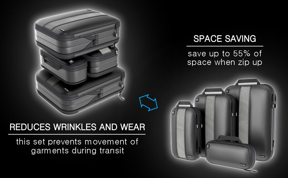 expandable double sided compression packing cubes details