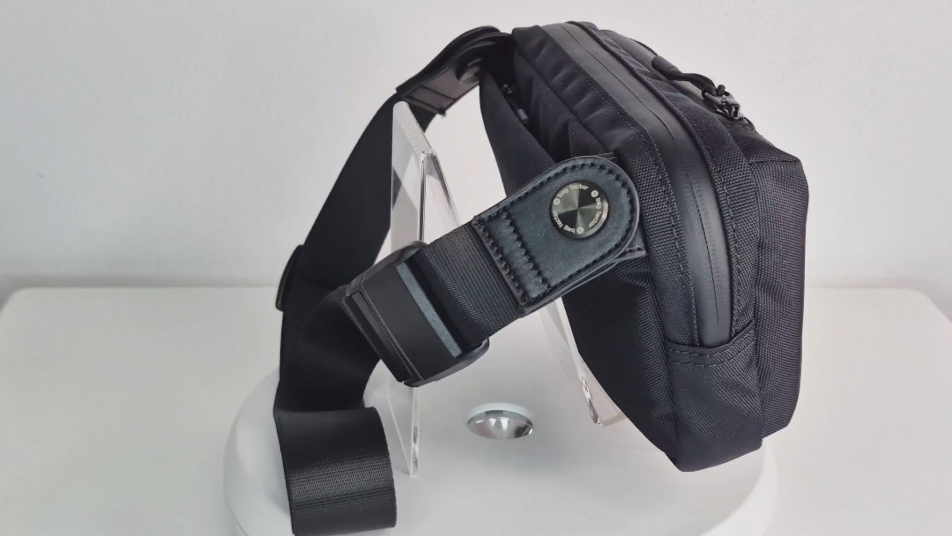 Designer Small 1L Sling Bag Crossbody EDC Urban Professional for Men and Women in Minimalist City Style Max Kremen with Titanium