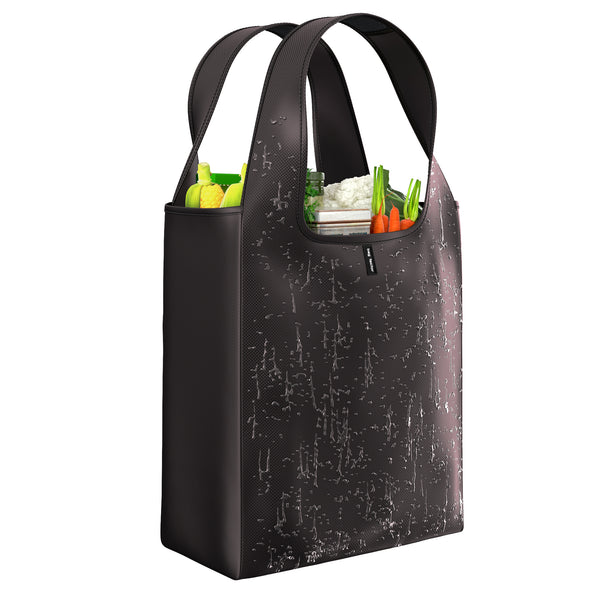 black grocery tote bag