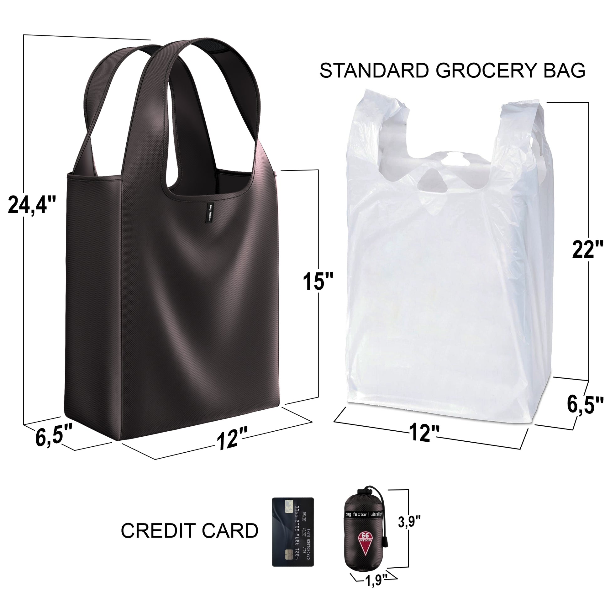 Small Compact Reusable Grocery Shopping Bag Tote Foldable